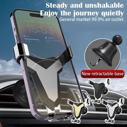 Gravity Navigation Car Air Outlet Triangular Mobile Phone Holder(Silver) - Car Holders by buy2fix | Online Shopping UK | buy2fix