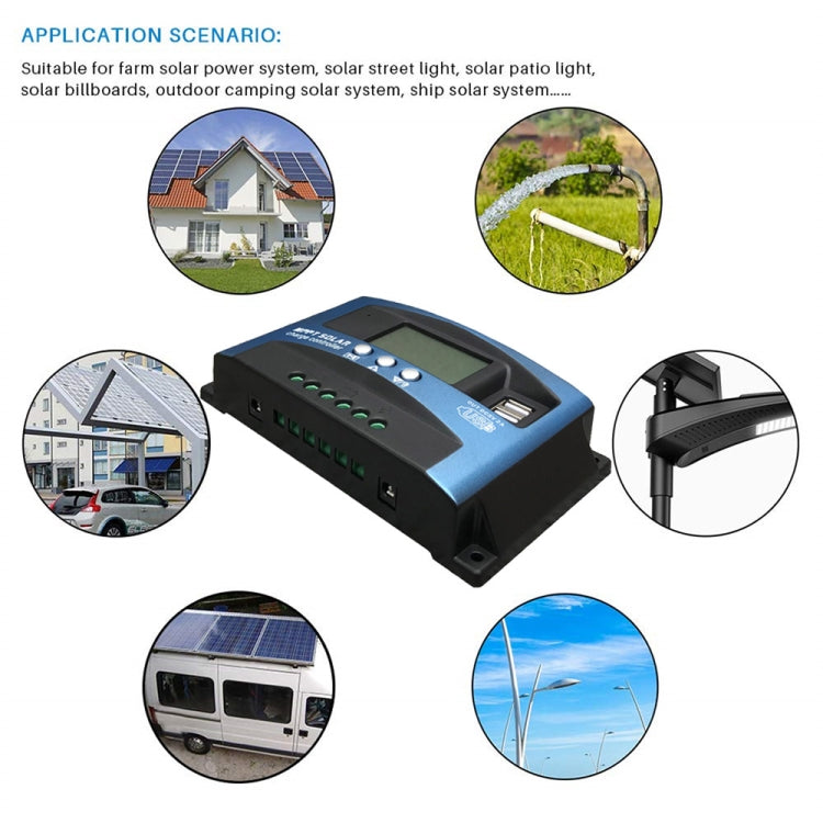 YCX-003 30-100A Solar Charging Controller with LED Screen & Dual USB Port Smart MPPT Charger, Model: 12/24V 40A - Others by buy2fix | Online Shopping UK | buy2fix