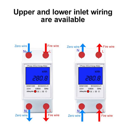 DDM15SD 5 (32) A Single-phase Multi-function Rail Meter with Backlight LCD Display - Current & Voltage Tester by buy2fix | Online Shopping UK | buy2fix