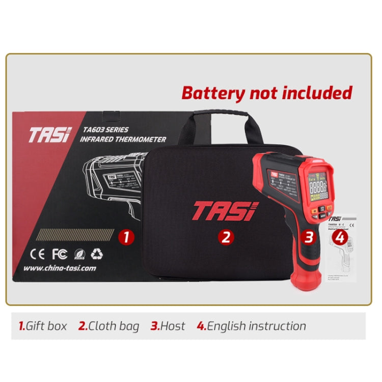 TASI TA603C -32-1680 degrees Celsius Color Screen Infrared Thermometer Industrial Electronic Thermometer - Thermostat & Thermometer by TASI | Online Shopping UK | buy2fix