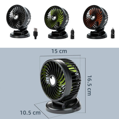 F612 5W Car Rotatable Turntable Silent Fan(24V Cigarette Lighter) - Heating & Fans by buy2fix | Online Shopping UK | buy2fix