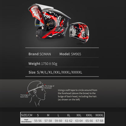 SOMAN Racing Motorcycle Double Lens Riding Safety Helmet, Size: M(Mobile Suit) - Helmets by SOMAN | Online Shopping UK | buy2fix