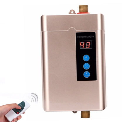 UK Plug 3000W  Electric Water Heater With Remote Control Adjustable Temperate(Gold) - Water Heaters & Parts by buy2fix | Online Shopping UK | buy2fix