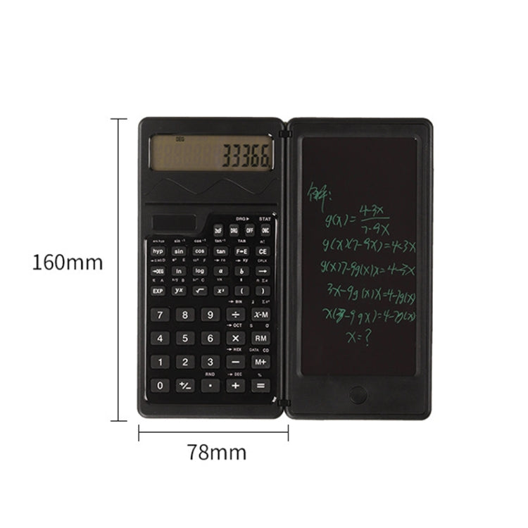 Solar Function Calculator Handwriting Pad 10 Digits Display Portable Handwriting Board(Black) -  by buy2fix | Online Shopping UK | buy2fix