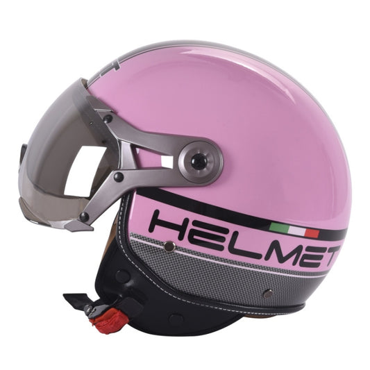 GXT Electric Vehicle Half Cover Helmet Four Seasons Retro Helmet, Size: XL(Pink Flower) - Helmets by GXT | Online Shopping UK | buy2fix