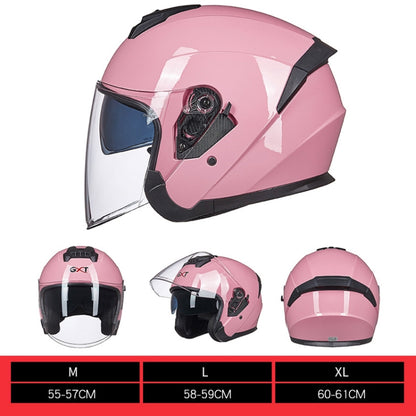 GXT Electric Vehicle Four Seasons Sun Protection & Windshield Double Lens Helmet, Size: XL(Light Pink) - Helmets by GXT | Online Shopping UK | buy2fix
