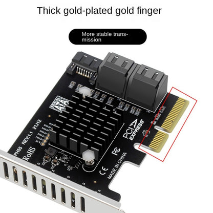 PCI-E To 5 SATA 3.0 Expansion Card(Semi High Baffle) - Add-on Cards by buy2fix | Online Shopping UK | buy2fix