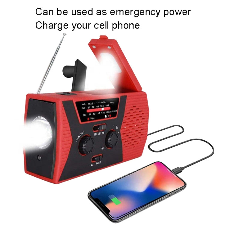 AM/FM/NoAA 2000mAh Emergency Radio Portable Hand Crank Solar Powered Radio(Orange) - Radio Player by buy2fix | Online Shopping UK | buy2fix