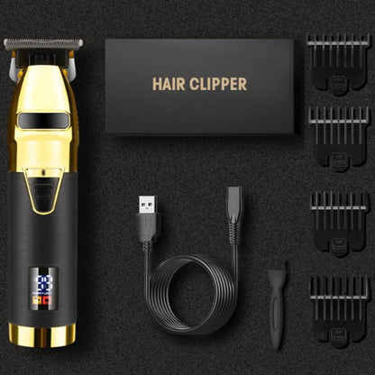 USB LCD Digital Display Haircutter Men Home Haircutter(Black) - Hair Trimmer by buy2fix | Online Shopping UK | buy2fix