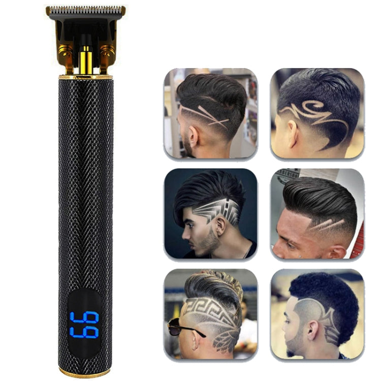 USB Rechargeable Digital Display Engraving Ceramic Knife Electric Hair Clipper(Digital Display Gold) - Hair Trimmer by buy2fix | Online Shopping UK | buy2fix
