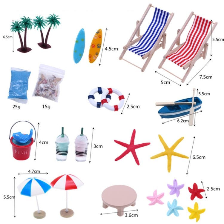 B Style Mini Beach Set Miniature Model Ornament Summer Ocean Simulation Scene Photo Decoration Props -  by buy2fix | Online Shopping UK | buy2fix