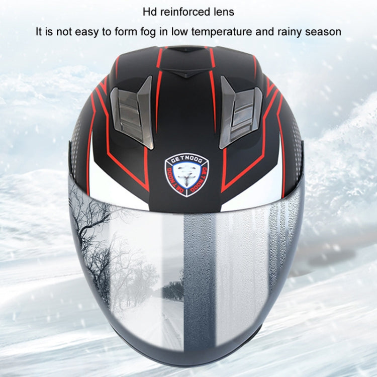 KUQIBAO Motorcycle Smart Bluetooth Sun Protection Double Lens Safety Helmet, Size: L(Bright Black Phantom Fiber+Gray Tail) - Helmets by KUQIBAO | Online Shopping UK | buy2fix