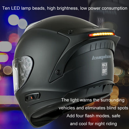 KUQIBAO Motorcycle Dual Lens Anti-Fog Helmet With LED Light, Size: L(Matte Black) - Helmets by KUQIBAO | Online Shopping UK | buy2fix