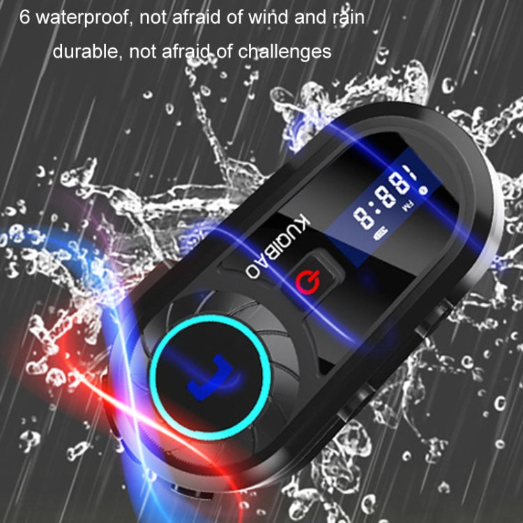 KUQIBAO Motorcycle Helmet Waterproof Bluetooth Headset With Screen(Soft Microphone) - Motorcycle Walkie Talkie by KUQIBAO | Online Shopping UK | buy2fix