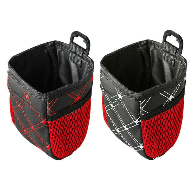 2pcs Car Air Outlet Sundries Storage Bag With Net Pocket(Red Line) - Stowing Tidying by buy2fix | Online Shopping UK | buy2fix