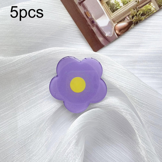 5pcs Sunflower Drip Glue Airbag Mobile Phone Holder(Purple Flower) - Ring Holder by buy2fix | Online Shopping UK | buy2fix