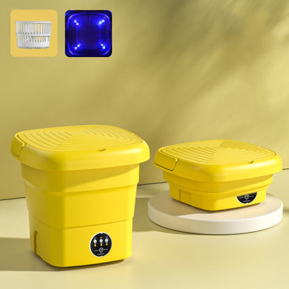 4.5L Mini Portable Folding Household Washing Machine Underwear Washer, Color: Warm Yellow + Blue light antibacterial(UK Plug) - Washing Machines & Accessories by buy2fix | Online Shopping UK | buy2fix