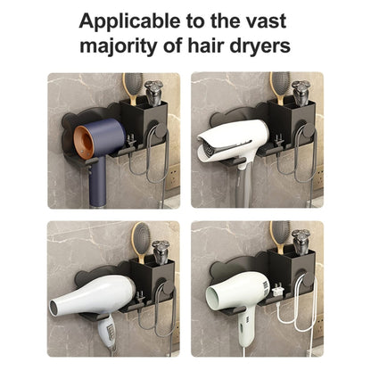 For Dyson Hair Dryer Wall-Mounted Holder Bathroom Shelf Storage Rack, Style: 3pcs Simple  Black - Hair Dryers & Accessories by buy2fix | Online Shopping UK | buy2fix
