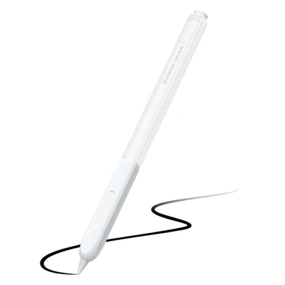 For Apple Pencil 2 Non-Slip Anti-Fall Translucent Segmented Pen Case(Crescent White) - Pencil Accessories by buy2fix | Online Shopping UK | buy2fix