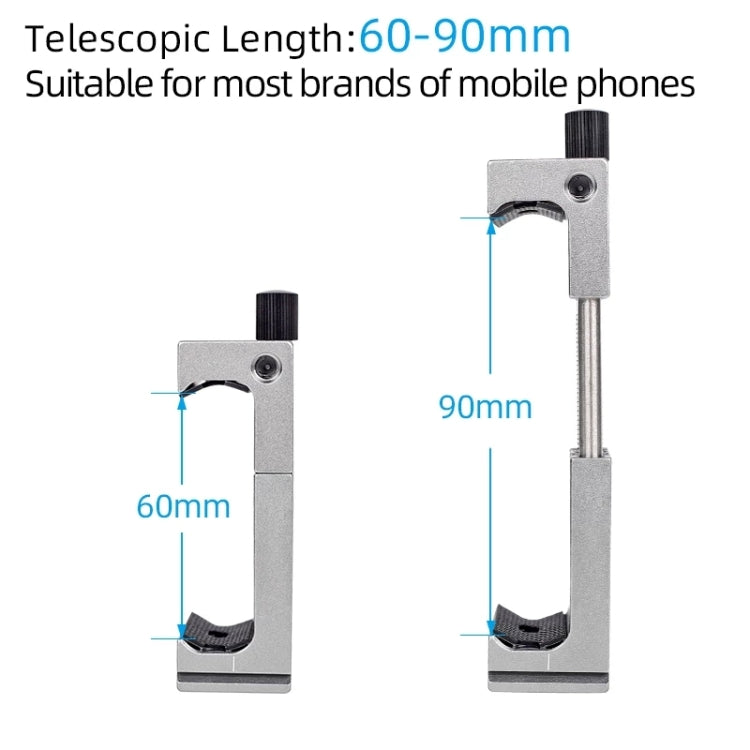 XILETU XJ-8 Aluminum Alloy Camera Head Tripod Mobile Phone Clip(Titanium) - Other Accessories by XILETU | Online Shopping UK | buy2fix