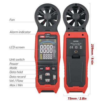 TASI TA642A Portable Digital Wind Speed Meter Air Volume Tester - Tachometers & Anemometer by TASI | Online Shopping UK | buy2fix