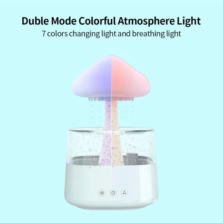 CH08 450ml Rain Humidifier Mushroom Cloud Colorful Night Lamp Aromatherapy Machine, Style: Without Remote Controller(White) - Air Purifiers & Accessories by buy2fix | Online Shopping UK | buy2fix