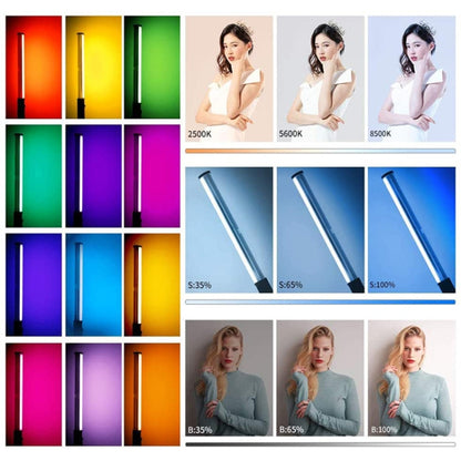 Pixel S24 RGB Fill Light Rod Handheld Portable Color Icelet Outdoor Videos Live Broadcast Studio Camera Stick Lamp(Standard Set+AU Plug Adapter) -  by Pixel | Online Shopping UK | buy2fix