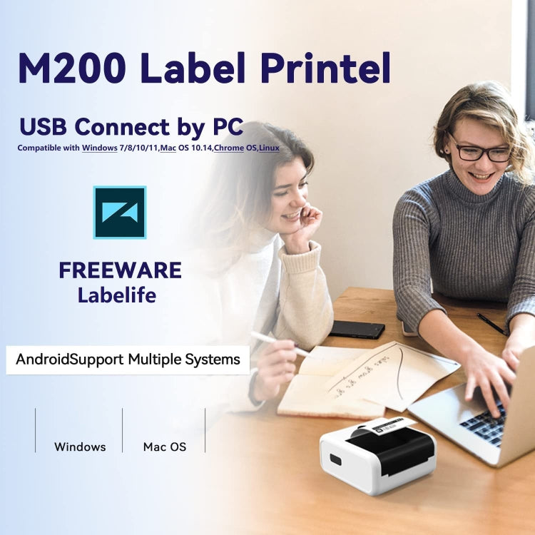 Phomemo M200 QR Code Tag Handheld Portable Bluetooth Thermal Label Printer(White) - Printer by Phomemo | Online Shopping UK | buy2fix