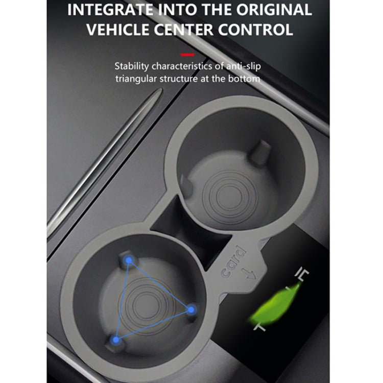 For Tesla Model3/Y Central Control Storage Silicone Cup Stopper(Black) - Car Drink Holders by buy2fix | Online Shopping UK | buy2fix