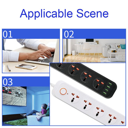 A03 2m 3000W 5 Plugs + 4-USB Ports Multifunctional Flame-retardant Socket with Switch(US Plug) - Extension Socket by buy2fix | Online Shopping UK | buy2fix