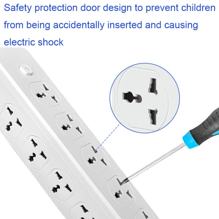 D15 2m 3000W 10 Plugs + PD + 3-USB Ports Vertical Socket With Switch, Specification: UK Plug - Extension Socket by buy2fix | Online Shopping UK | buy2fix