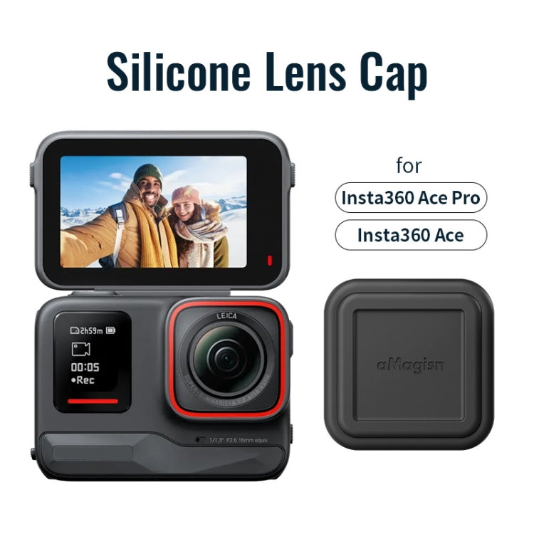 For Insta360 Ace aMagisn Silicone Lens Cap Protective Cover Sports Camera Accessories - Len Accessories by aMagisn | Online Shopping UK | buy2fix