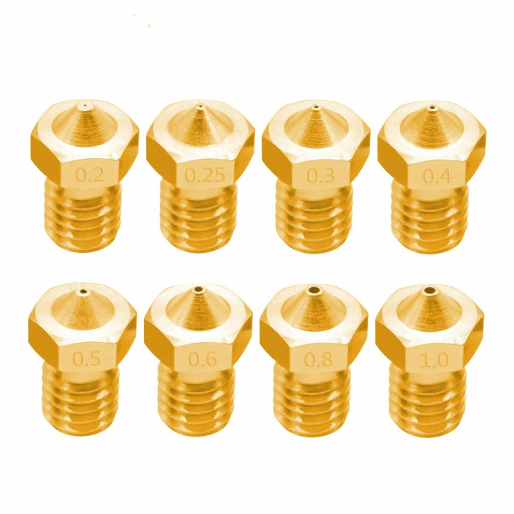 8 PCS Bugatti 3D Printer Accessories E3D-V5 V6 Nozzle M6 Thread Consumables Hot Nozzle, Size:1.75/0.3mm - Consumer Electronics by buy2fix | Online Shopping UK | buy2fix