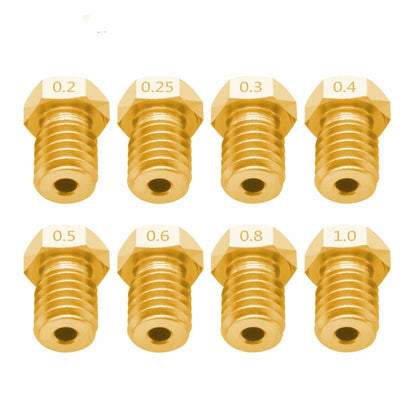 8 PCS Bugatti 3D Printer Accessories E3D-V5 V6 Nozzle M6 Thread Consumables Hot Nozzle, Size:1.75/0.3mm - Consumer Electronics by buy2fix | Online Shopping UK | buy2fix