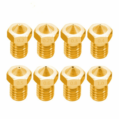 8 PCS Bugatti 3D Printer Accessories E3D-V5 V6 Nozzle M6 Thread Consumables Hot Nozzle, Size:1.75/0.35mm - Consumer Electronics by buy2fix | Online Shopping UK | buy2fix