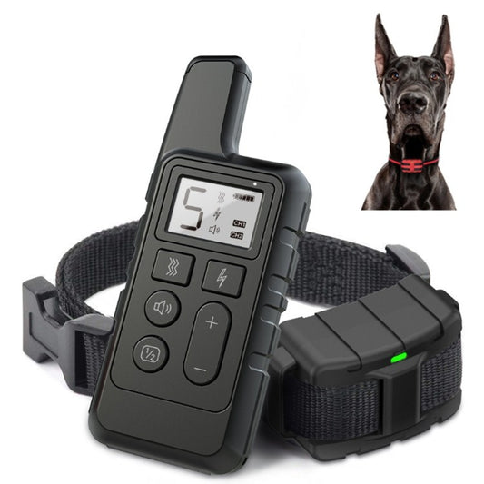 500m Dog Training Bark Stopper Remote Control Electric Shock Waterproof Electronic Collar(Black) - Home & Garden by buy2fix | Online Shopping UK | buy2fix