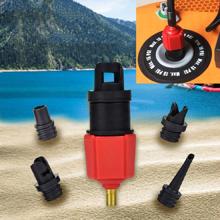 Surfing Paddle Board Rubber Boat Inflatable Bed Air Valve Adapter Car Air Pump Adapter(Red) - In Car by buy2fix | Online Shopping UK | buy2fix