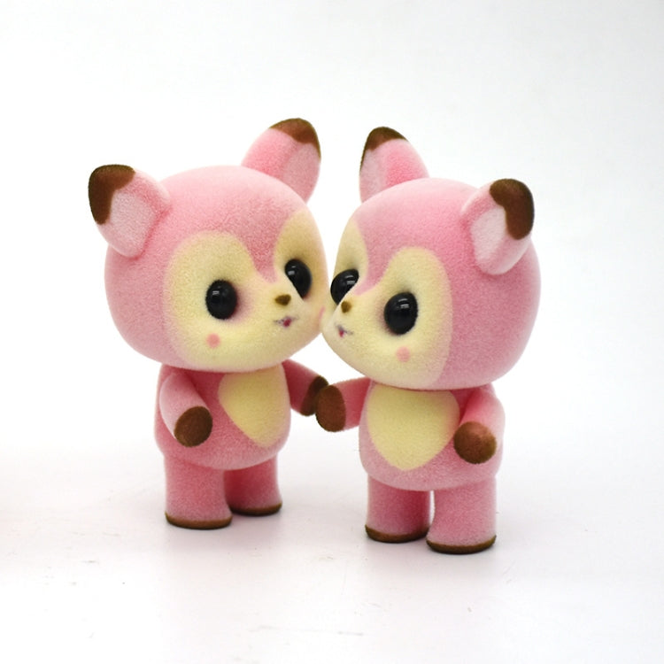 Little Cute PVC Flocking Animal Deer Dolls Birthday Gift Kids Toy, Size: 5*3.5*7cm(Pink) - Soft Toys by buy2fix | Online Shopping UK | buy2fix