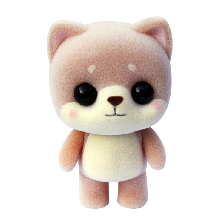 Little Cute PVC Flocking Animal Dog Shiba Inu Dolls Creative Gift Kids Toy, Size: 4.5*3.5*6cm (Light Brown) - Soft Toys by buy2fix | Online Shopping UK | buy2fix