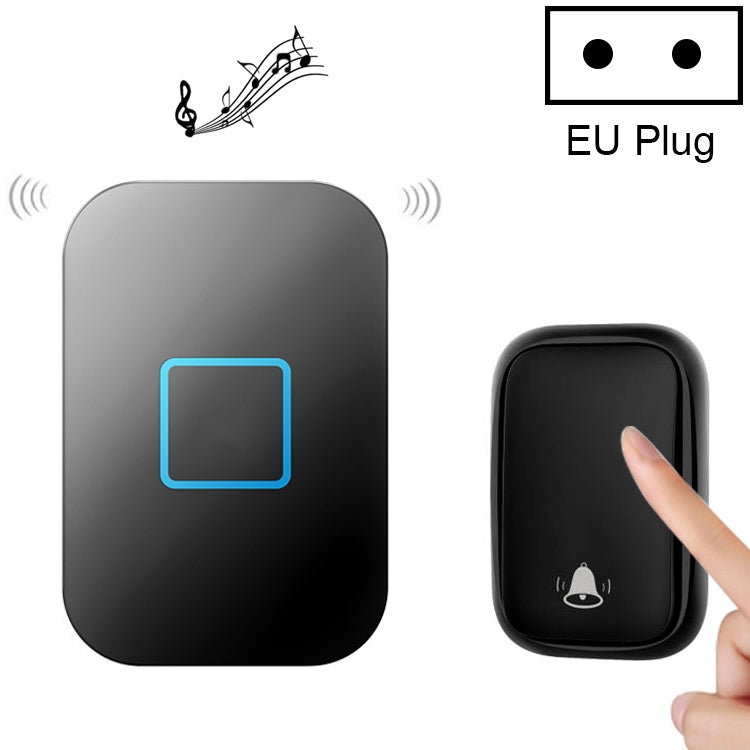 CACAZI FA88 Self-Powered Smart Home Wireless Doorbell, EU Plug(Black) - Wireless Doorbell by CACAZI | Online Shopping UK | buy2fix