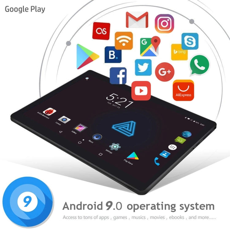 BDF K107 3G Phone Call Tablet PC, 10 inch, 2GB+32GB, Android 9.0, MTK8321 Octa Core, Support Dual SIM & Bluetooth & WiFi & GPS, EU Plug(Gold) - BDF by BDF | Online Shopping UK | buy2fix