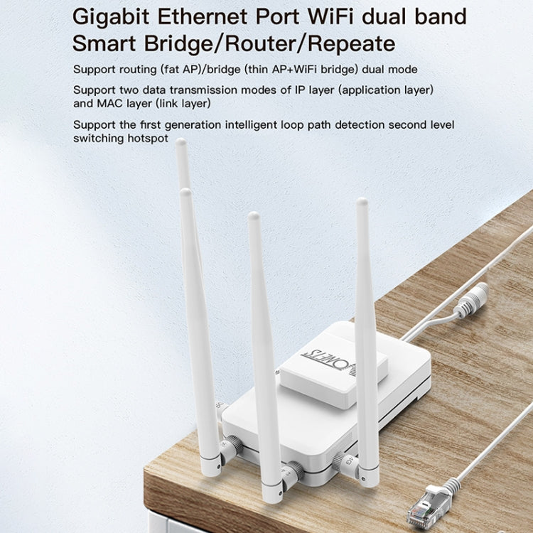 VONETS VAR1200-H 1200Mbps Wireless Bridge External Antenna Dual-Band WiFi Repeater, With DC Adapter Set - Wireless Routers by VONETS | Online Shopping UK | buy2fix