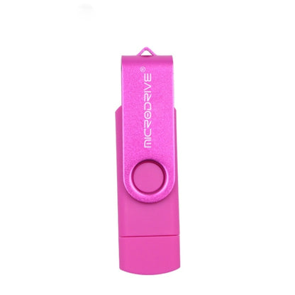 MicroDrive 32GB USB 2.0 Mobile Computer Dual-use Rotating OTG Metal U Disk (Pink) - USB Flash Drives by MicroDrive | Online Shopping UK | buy2fix