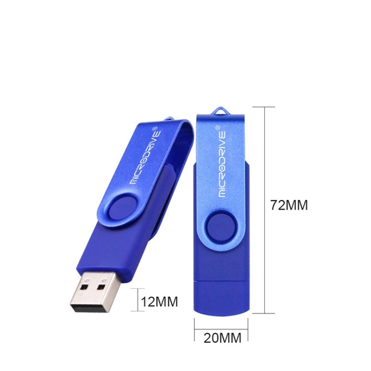 MicroDrive 32GB USB 2.0 Mobile Computer Dual-use Rotating OTG Metal U Disk (Pink) - USB Flash Drives by MicroDrive | Online Shopping UK | buy2fix